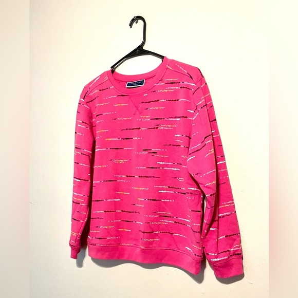 Karen Scott Sport- Hot Pink Pullover Sweatshirt - Size PL - Picture 3 of 8